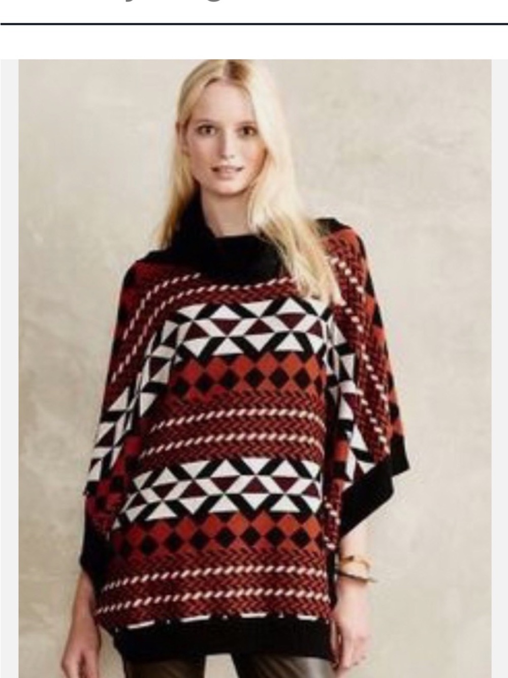 Anthropology Aztec Women's Poncho Sweater